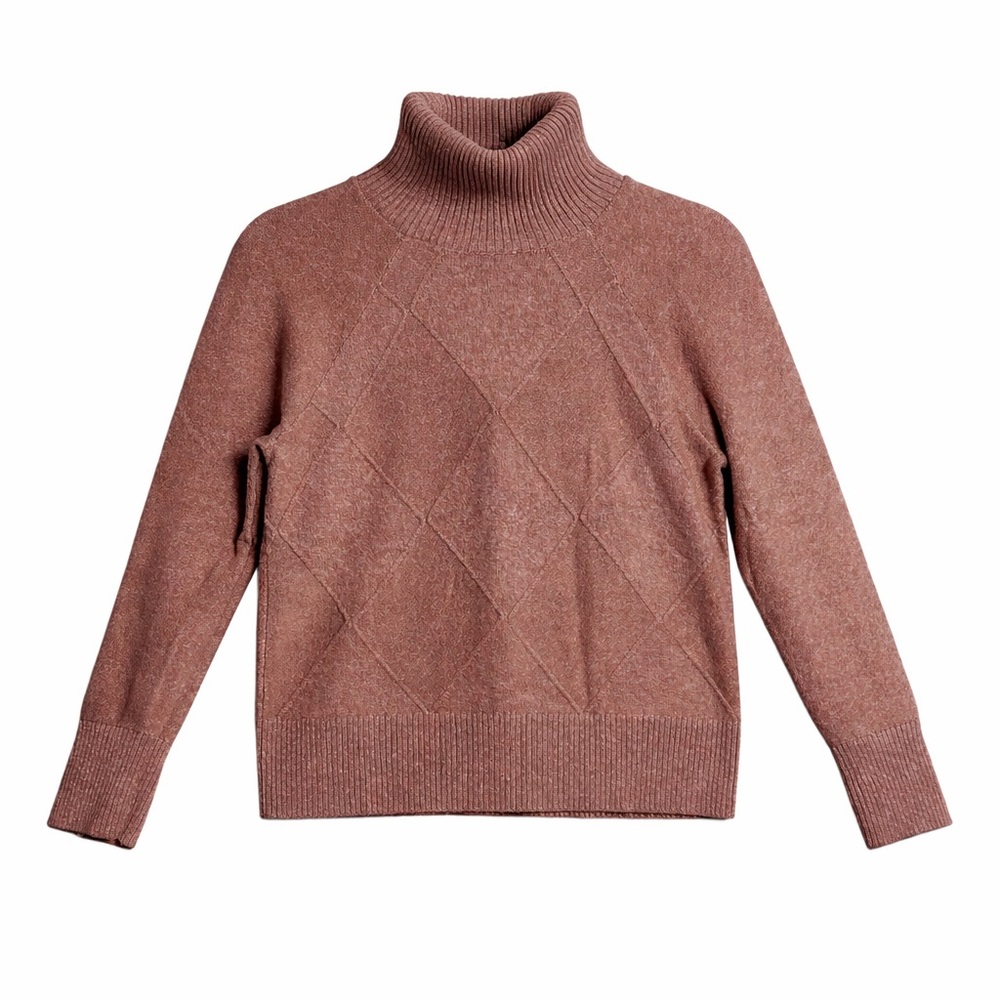 Banana Republic Solid print Argyle Size Med. Petite Turtle Neck Sweater